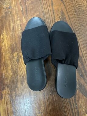 bebe Black Slide Sandals Y2K
